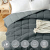 Homelike Moment Comforters Queen Size - Grey Duvet Insert Down Alternative Bed Queen Comforter, Lightweight Bedding Comforters Full Size Quilted Soft All Season Reversible