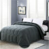 Homelike Moment Comforters Queen Size - Grey Duvet Insert Down Alternative Bed Queen Comforter, Lightweight Bedding Comforters Full Size Quilted Soft All Season Reversible