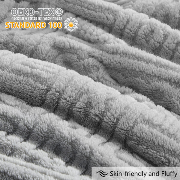 Homelike Moment Fluffy Queen Comforter Set - Grey Warm Comforters for Winter Queen Size, Comforter Full Size Bed Set 3 Piece