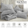 Homelike Moment Fluffy Queen Comforter Set - Grey Warm Comforters for Winter Queen Size, Comforter Full Size Bed Set 3 Piece