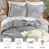 Homelike Moment Fluffy Queen Comforter Set - Grey Warm Comforters for Winter Queen Size, Comforter Full Size Bed Set 3 Piece