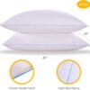 Homelike Moment Down Feather Pillows Standard - 2 Pack Feather Bed Pillows for Sleeping Standard Size Pillow Set of 2 100% Cotton Cover