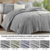 Homelike Moment Fluffy Queen Comforter Set - Grey Warm Comforters for Winter Queen Size, Comforter Full Size Bed Set 3 Piece