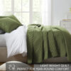 Homelike Moment Twin Quilt Set, Lightweight Quilt, Soft Twin XL Quilts Olive Green
