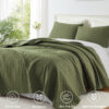 Homelike Moment Twin Quilt Set, Lightweight Quilt, Soft Twin XL Quilts Olive Green
